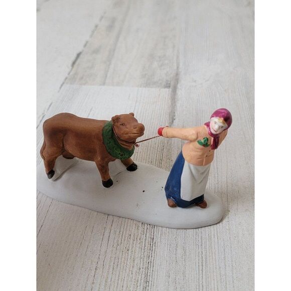 Lemax 1998 furry freeloader village accessory xmas cow - Picture 5 of 6